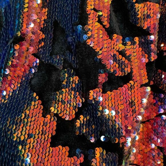 Zara Knit Velvet Iridescent Sequin Mini Skirt - Picture 2 of 5